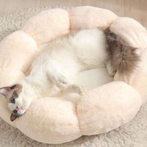 Cama para gato sweet flower rosada