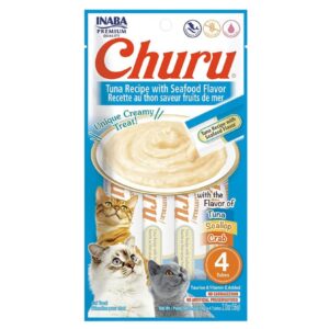 Churu snack para gato x 4 unidades sabor atún y mariscos